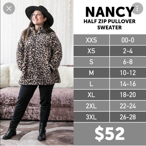 NWOT LulaRoe Nancy Half Zip Pullover - Picture 4 of 4